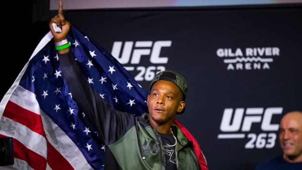 UFC fighter Jamahal Hill during weigh ins for UFC 263 at Gila River Arena.